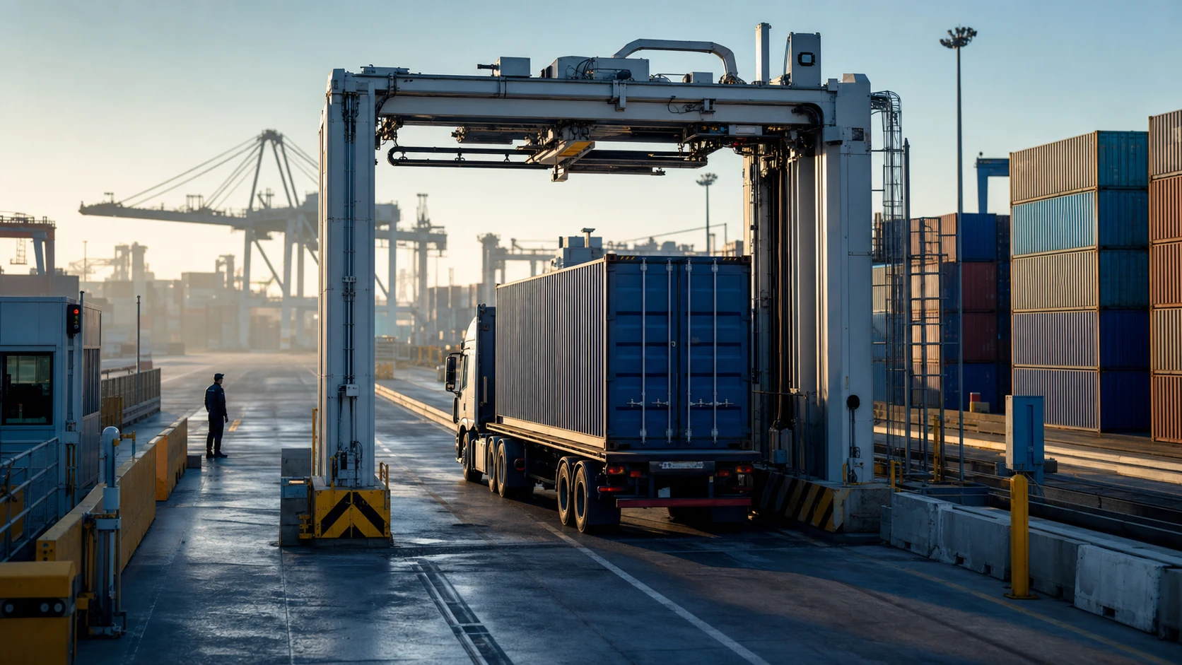 Cargo container inspection environment at a U.S. port of entry