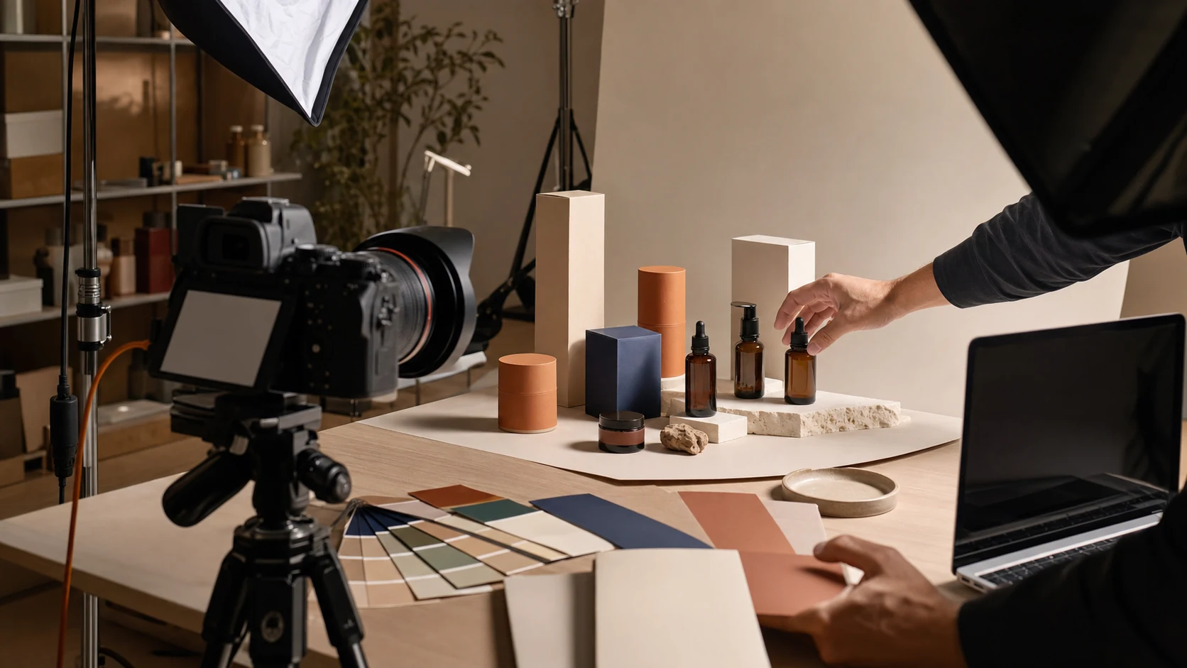 Unbranded product photography and marketplace catalog production studio