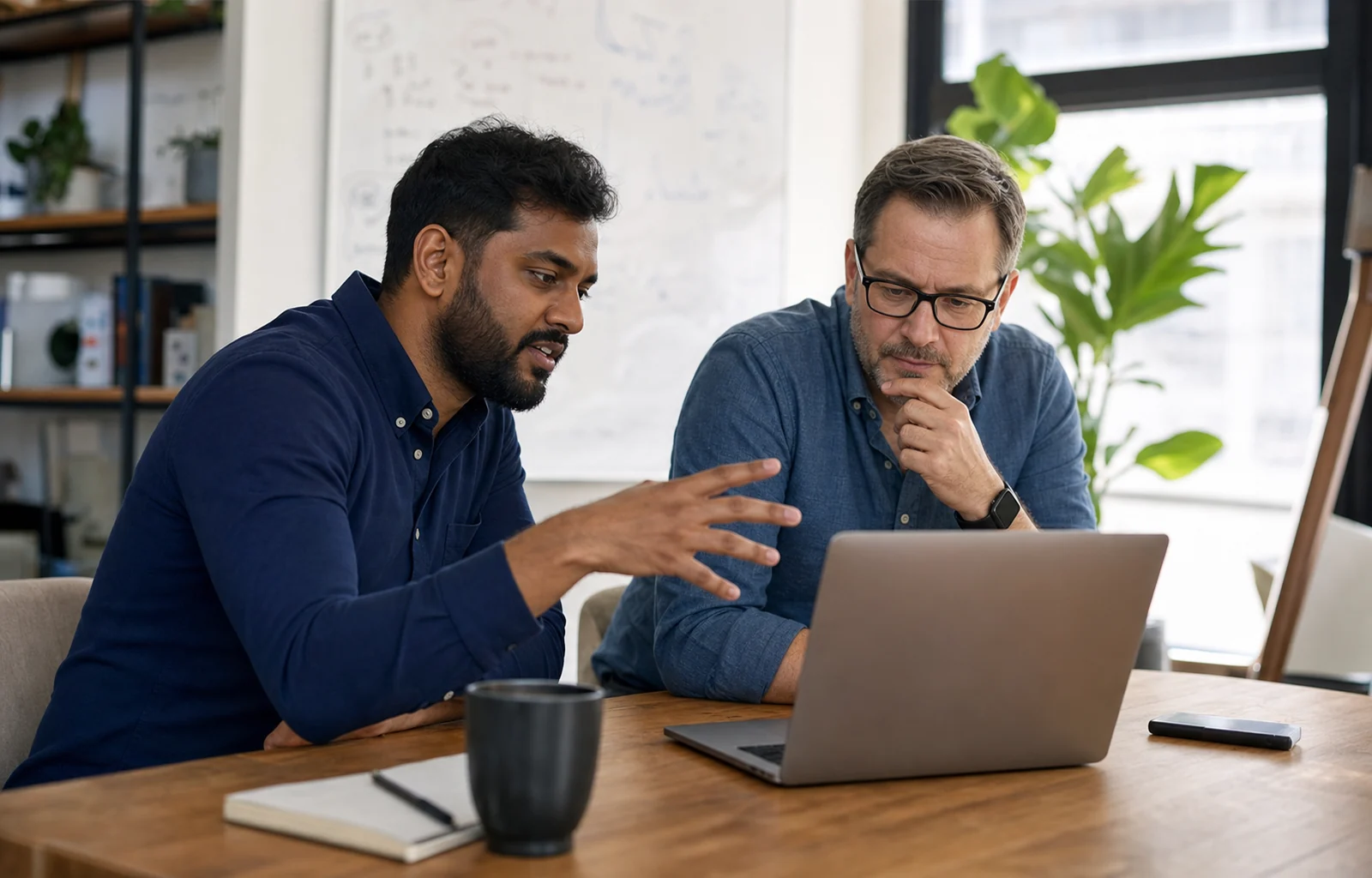Founder testing a product story with a prospective U.S. buyer